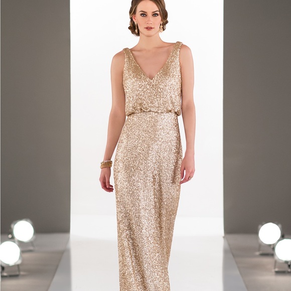 Sorella Vita Navy Blue Sequin Maxi Bridesmaid/Formal Dress - size 4/6 - Picture 1 of 2